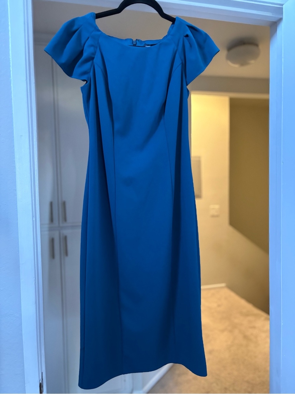 American Living Teal Midi Dress with Flutter Sleeves